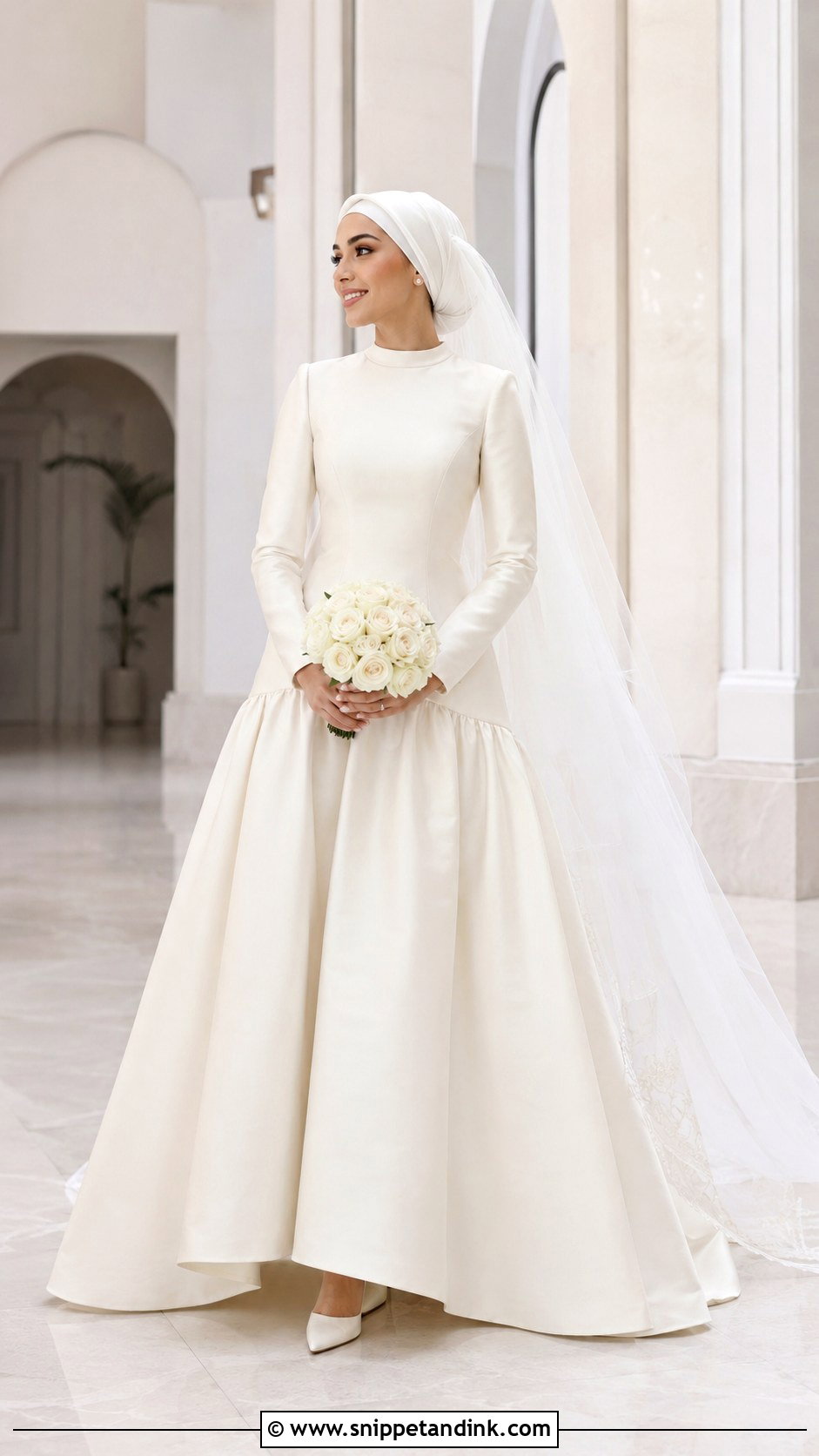 Arab Bride Drop Waist Gown - Snippet and Ink - 20 Arab Bride Dress Ideas