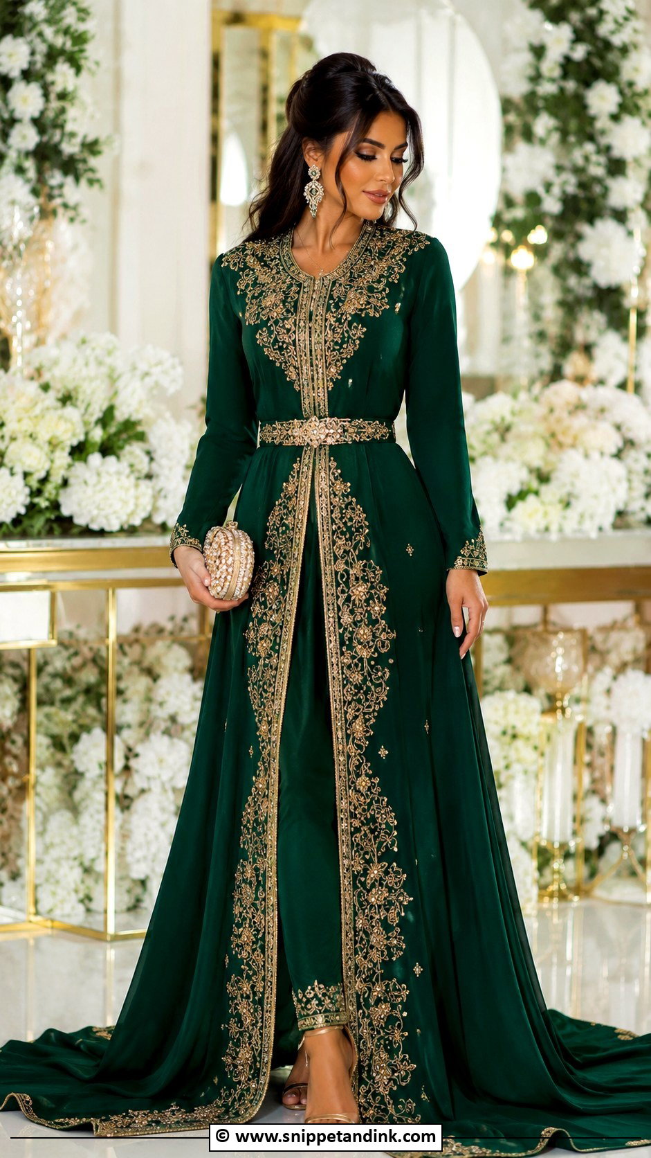 Arab Green Wedding Dress - Snippet and Ink - 30 Arab Wedding Dress Ideas