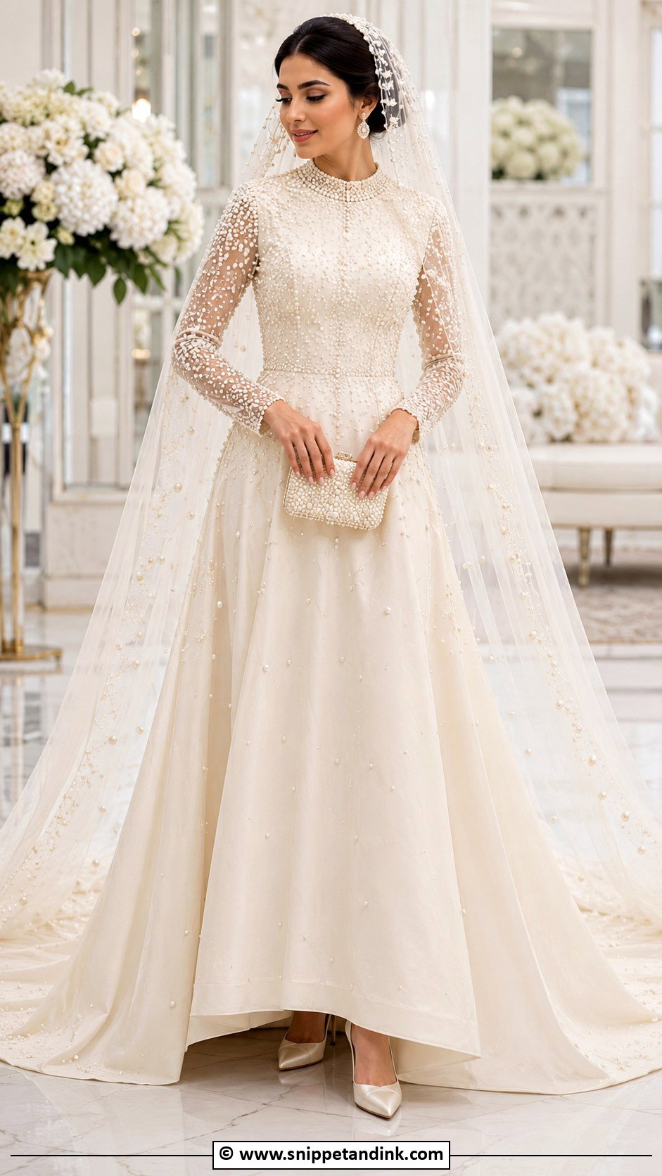 Arab Pearl Wedding Dress - Snippet and Ink - 30 Arab Wedding Dress Ideas