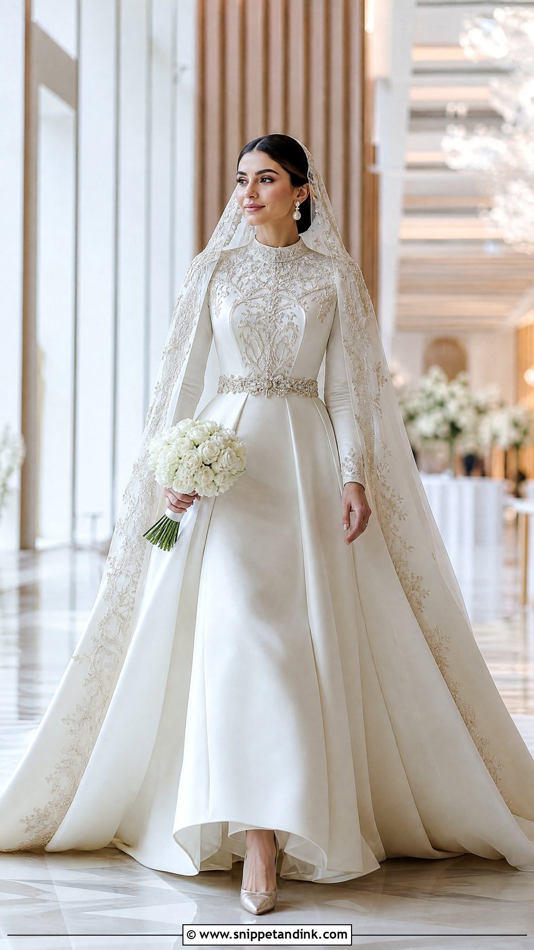 Arab Wedding Dress With Cape - Snippet and Ink - 25 Arab Wedding Dresses