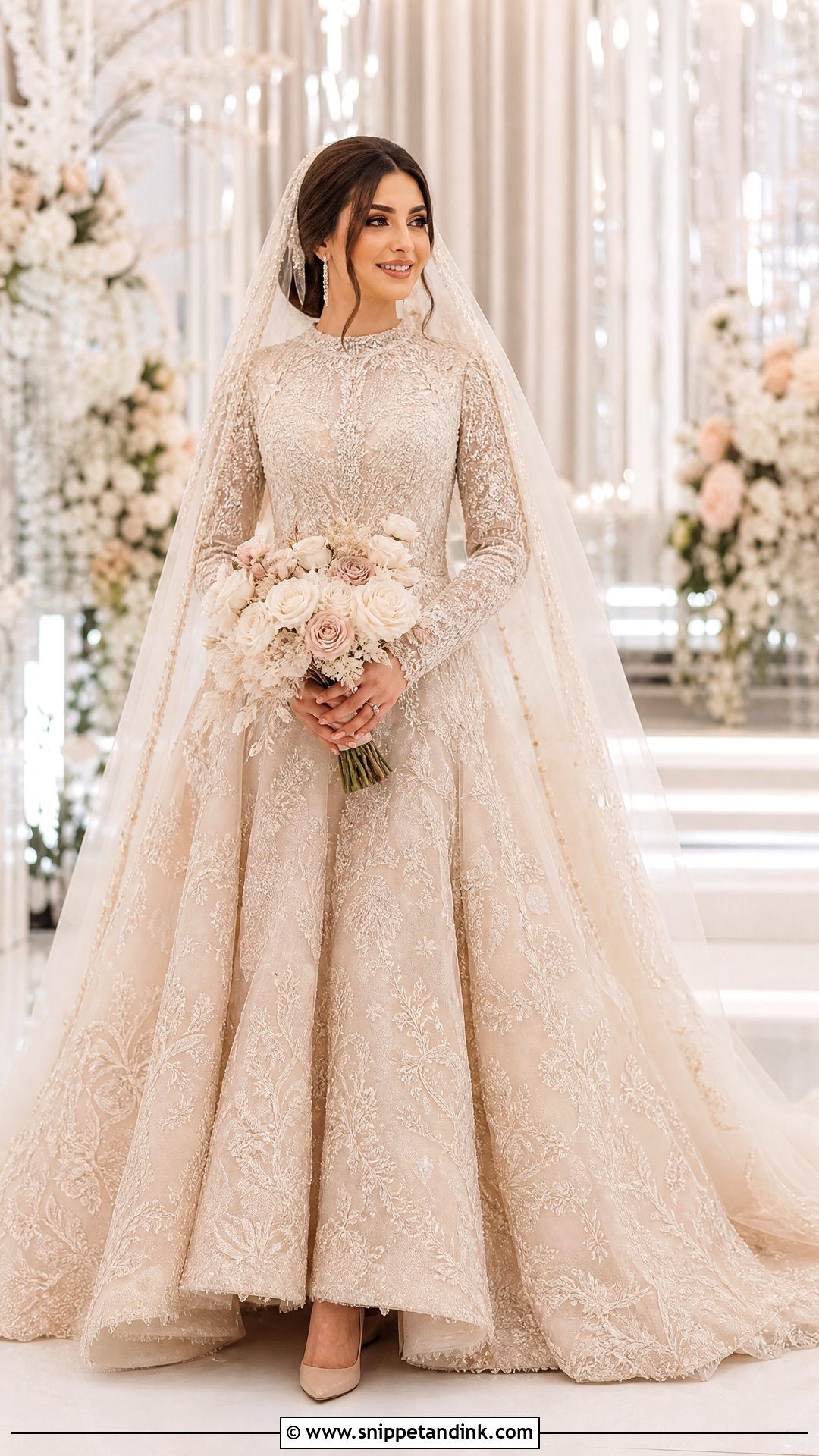 Arabian Champagne Wedding Dress - Snippet and Ink - 25 Arabian Wedding Dress Ideas