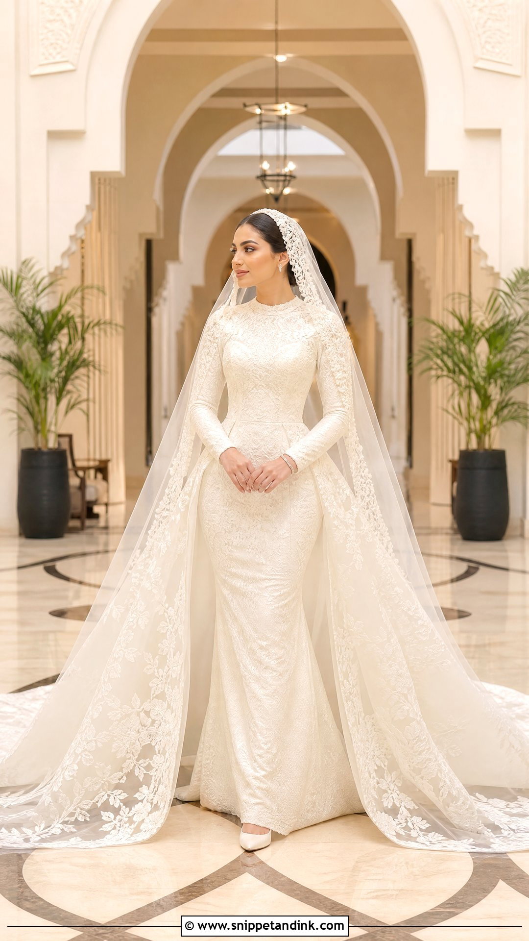 Arabian Detachable Train Wedding Dress - Snippet and Ink - 25 Arabian Wedding Dress Ideas