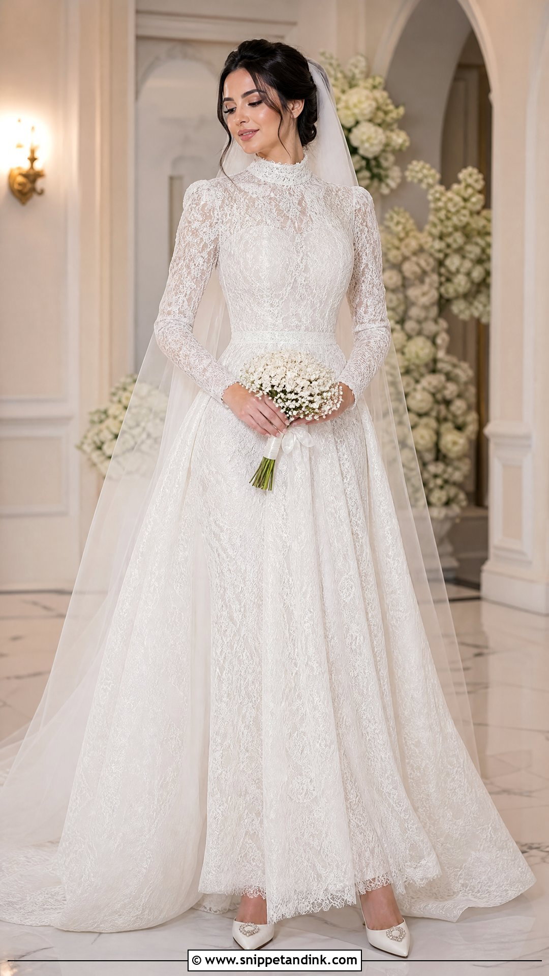Arabian High Neck Wedding Dress - Snippet and Ink - 25 Arabian Wedding Dress Ideas