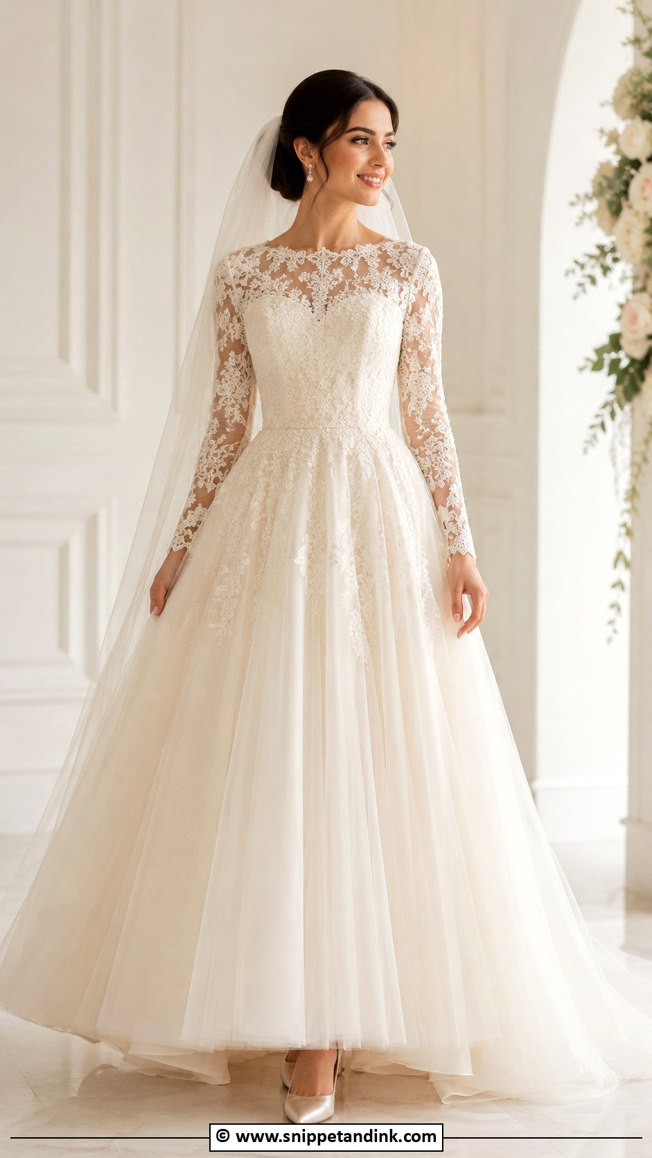 Arabic A Line Wedding Dress - Snippet and Ink - 30 Arabic Wedding Dresses