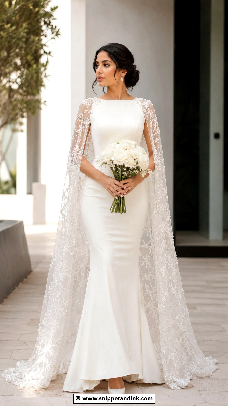 Arabic Cape Wedding Dress - Snippet and Ink - 30 Arabic Wedding Dresses