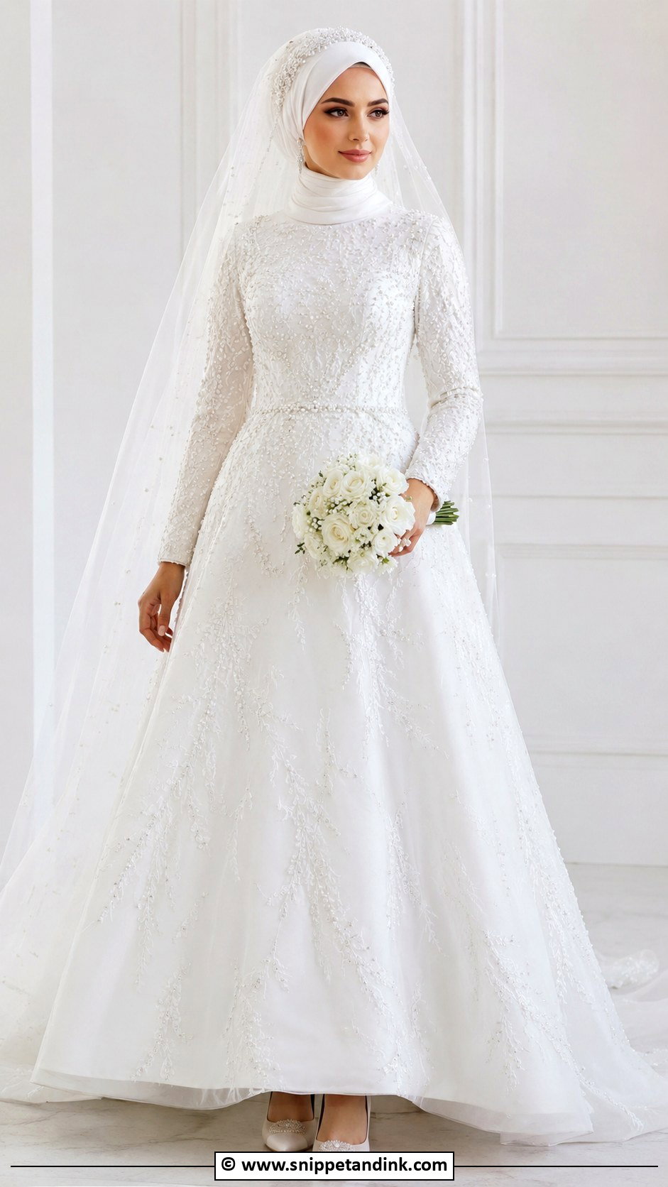 Arabic Hijab Wedding Dress - Snippet and Ink - 30 Arabic Wedding Dresses