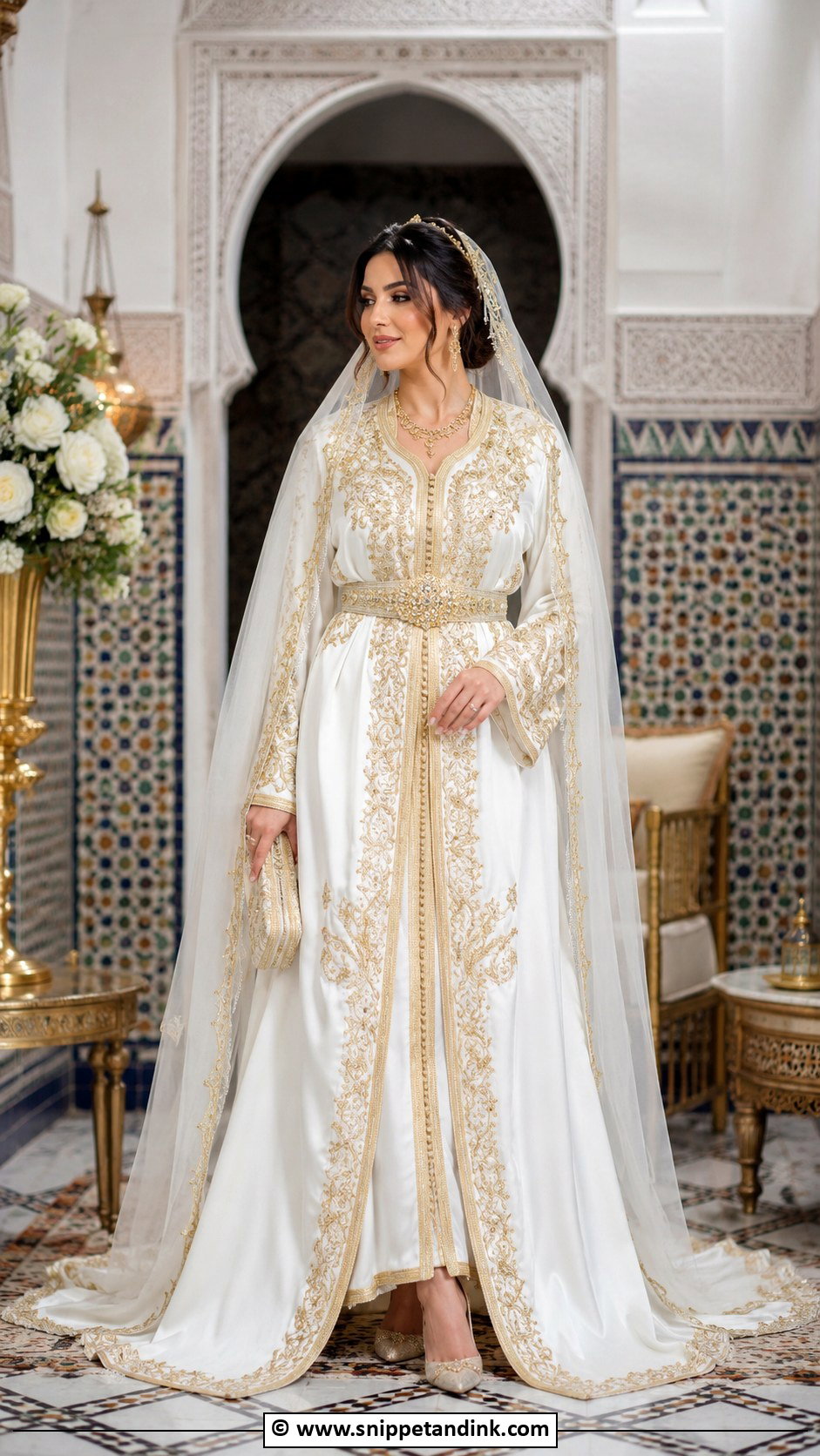 Arabic Kaftan Wedding Dress - Snippet and Ink - 30 Arabic Wedding Dresses