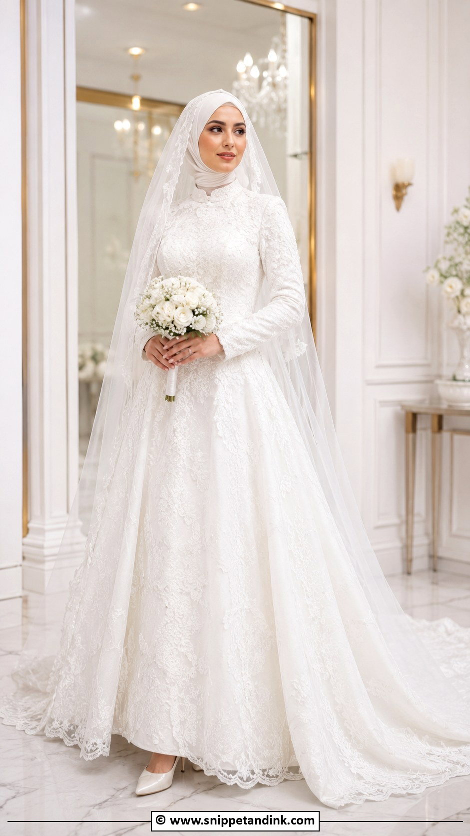 Arabic Long Sleeve Wedding Dress - Snippet and Ink - 30 Arabic Wedding Dresses