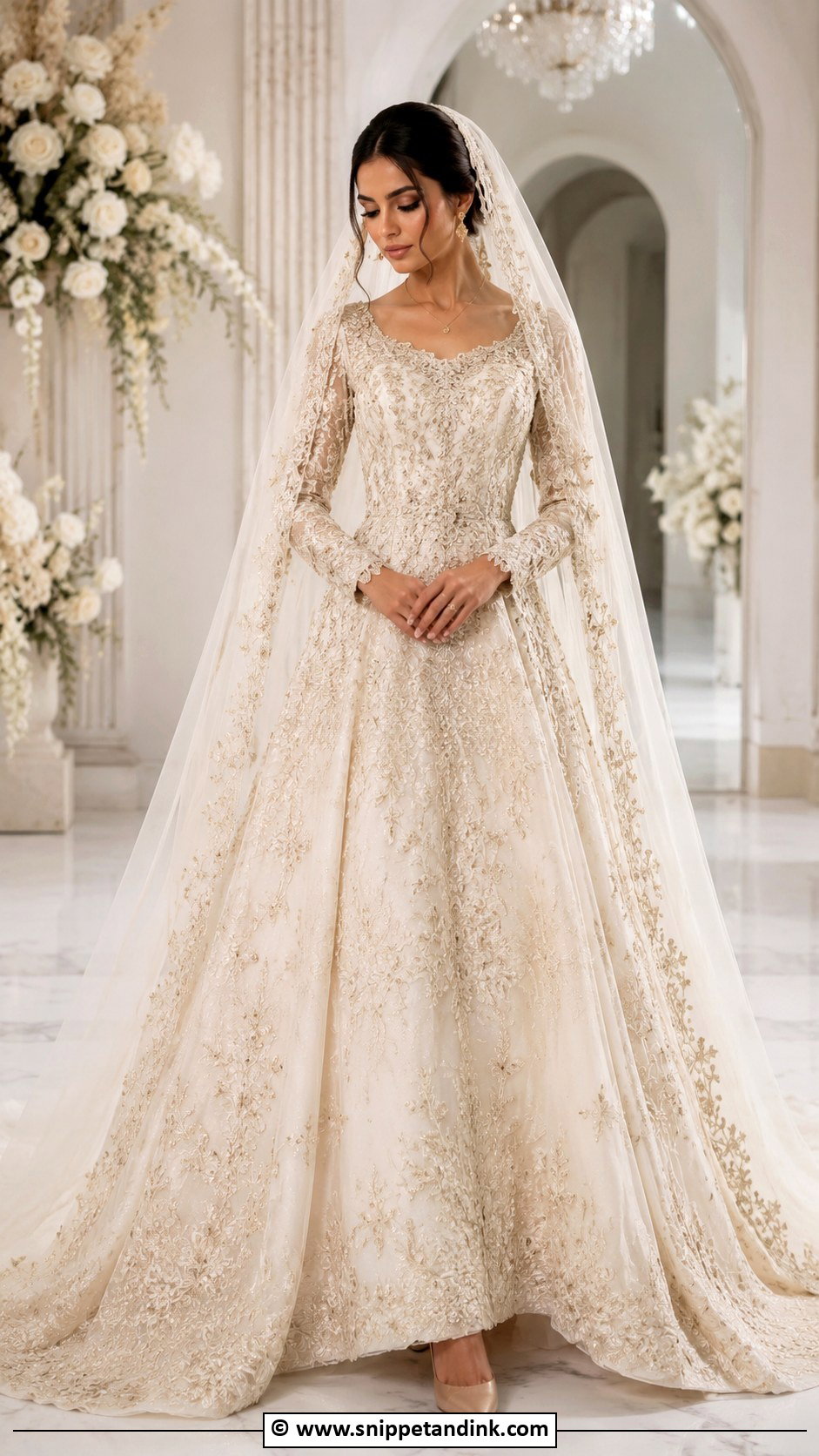 Arabic Off White Wedding Dress - Snippet and Ink - 30 Arabic Wedding Dresses
