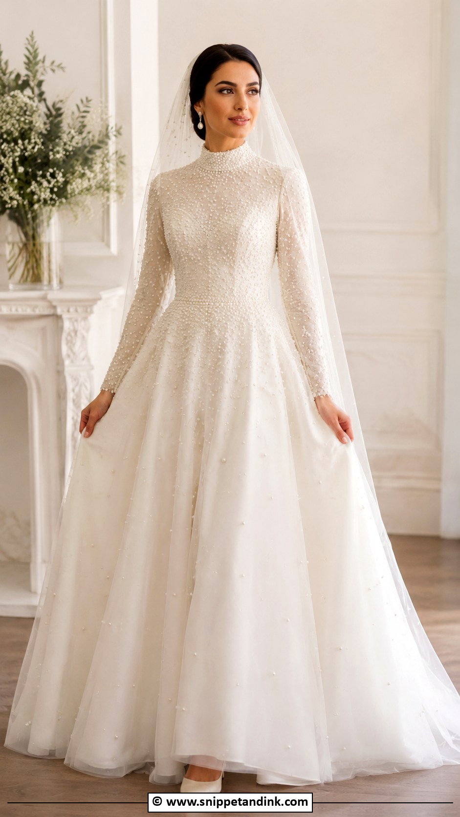 Arabic Pearl Wedding Dress - Snippet and Ink - 30 Arabic Wedding Dresses
