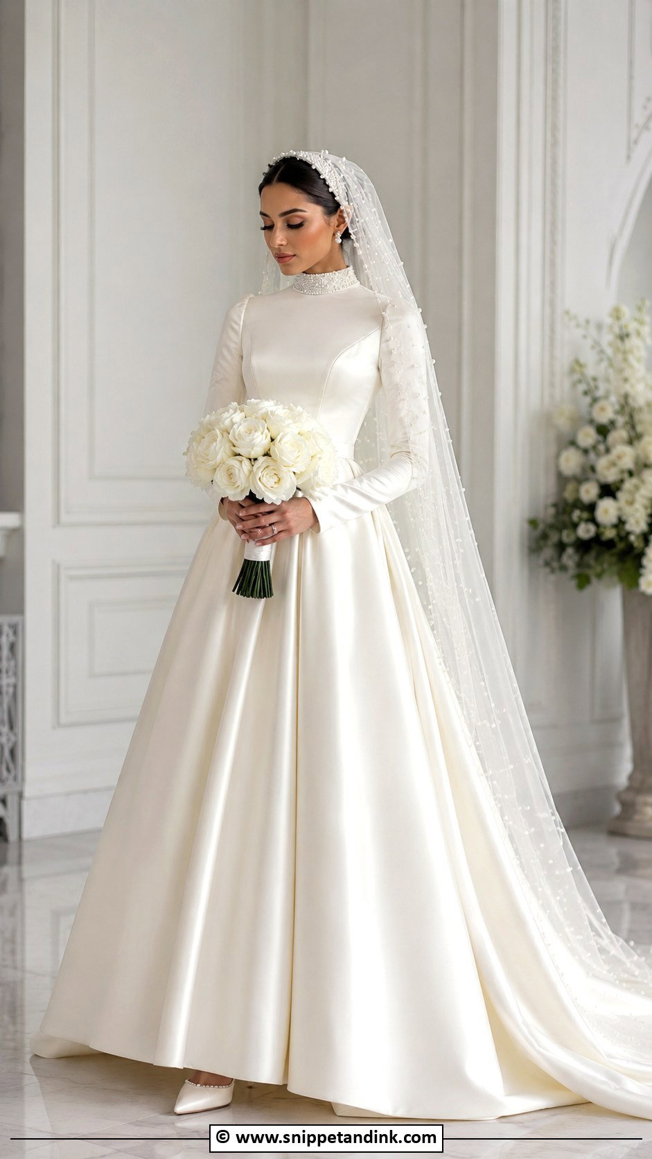 Arabic Satin Wedding Dress - Snippet and Ink - 30 Arabic Wedding Dresses
