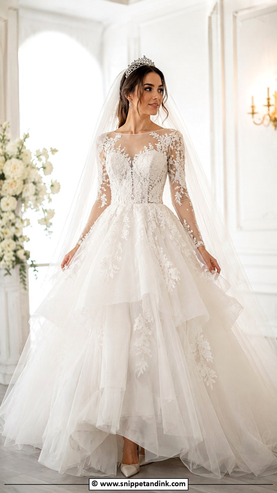 Arabic Tulle Wedding Dress - Snippet and Ink - 30 Arabic Wedding Dresses