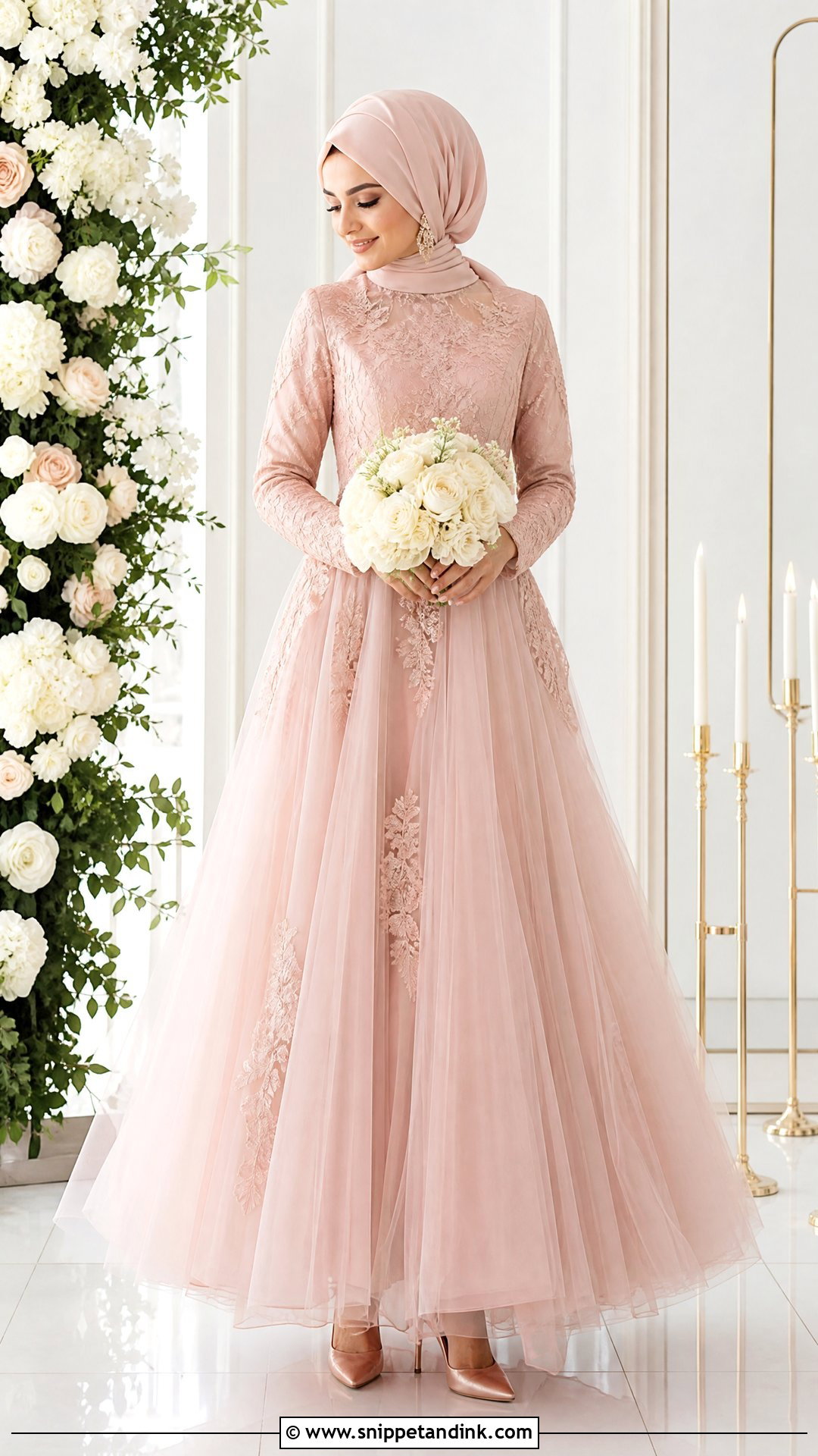 Arabic Wedding Dress With Blush Color - Snippet and Ink - 25 Arabic Wedding Dress Ideas
