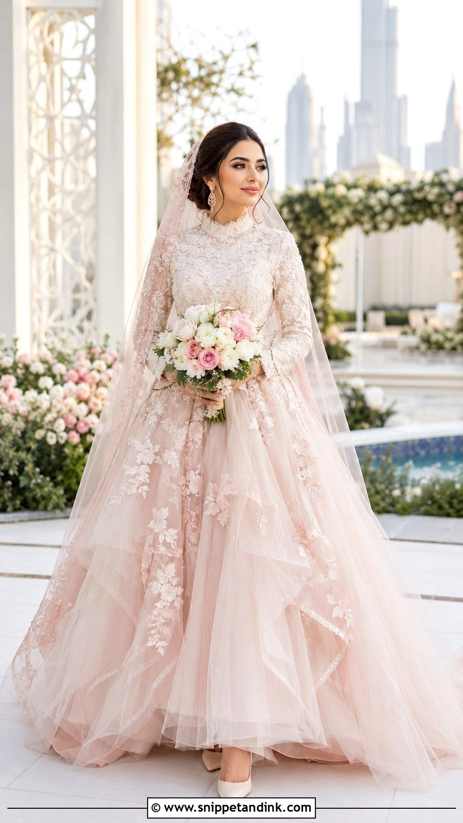 Arabic Wedding Dress With Blush Tulle - Snippet and Ink - 20 Arabic Wedding Dress Dubai Ideas