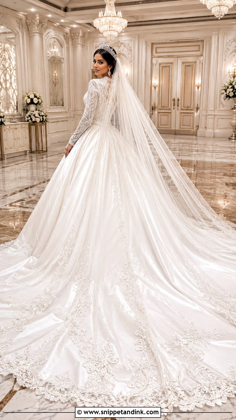 Arabic Wedding Dress With Cathedral Train - Snippet and Ink - 20 Arabic Wedding Dress Dubai Ideas