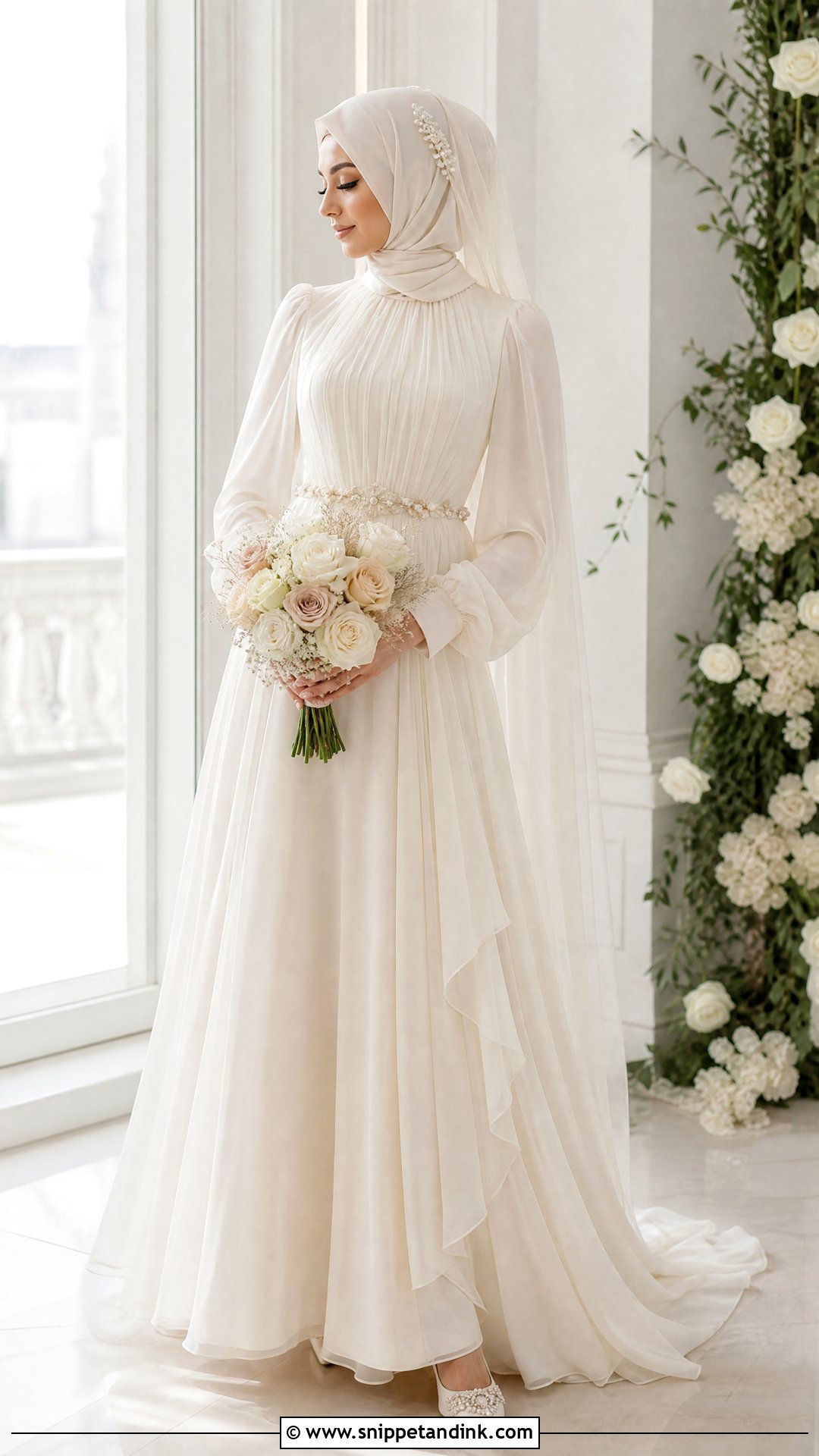Arabic Wedding Dress With Chiffon Layers - Snippet and Ink - 25 Arabic Wedding Dress Ideas