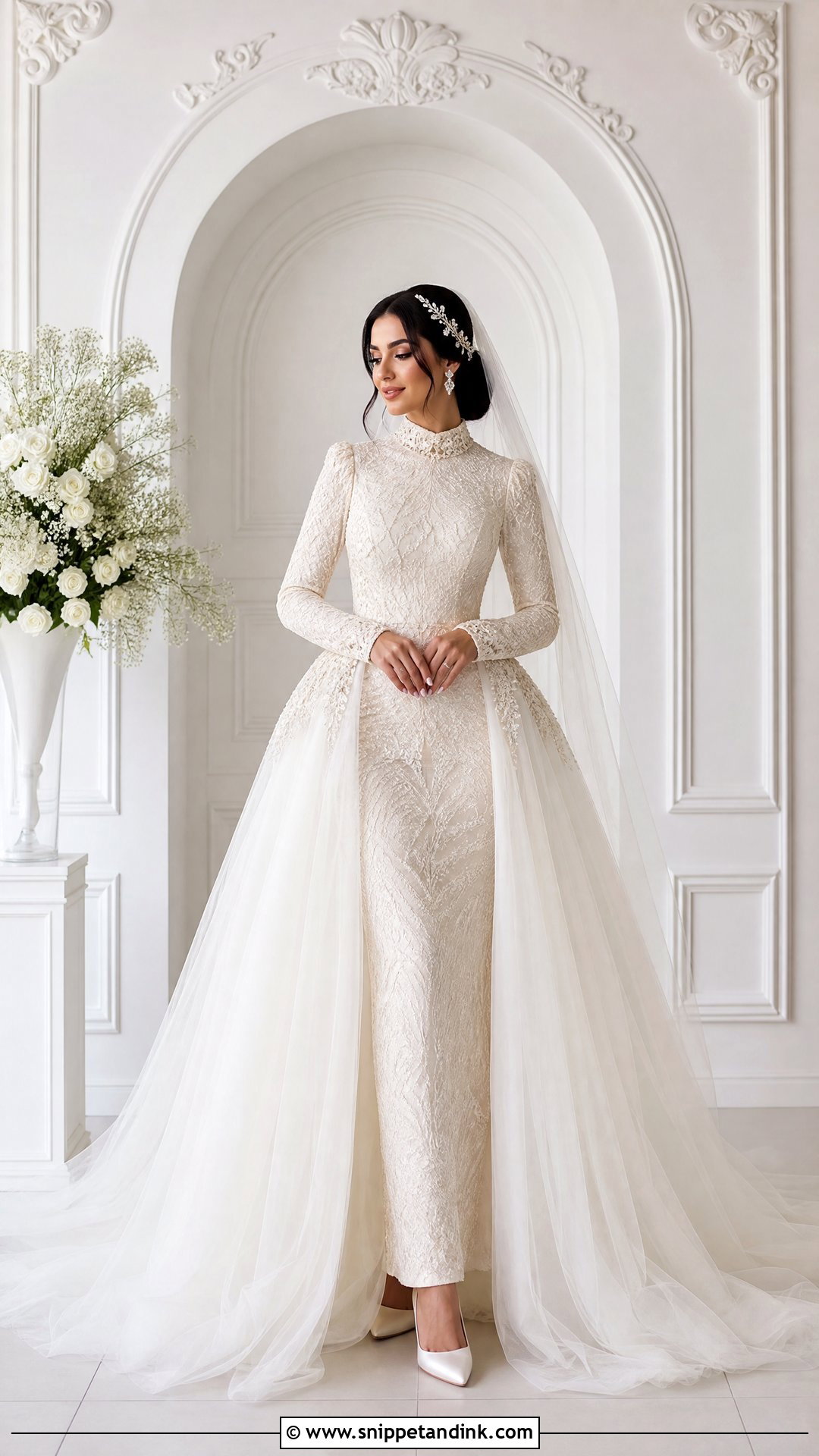 Arabic Wedding Dress With Detachable Overskirt - Snippet and Ink - 25 Arabic Wedding Dress Ideas