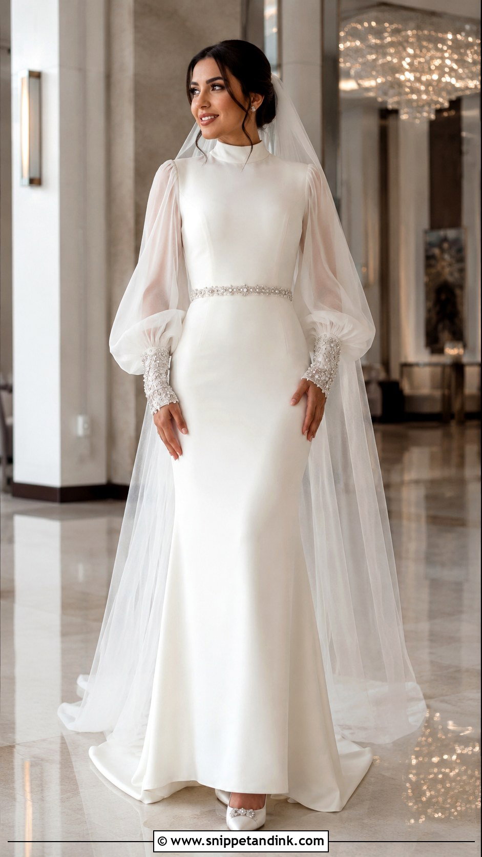 Arabic Wedding Dress With Dramatic Sleeves - Snippet and Ink - 20 Arabic Wedding Dress Dubai Ideas