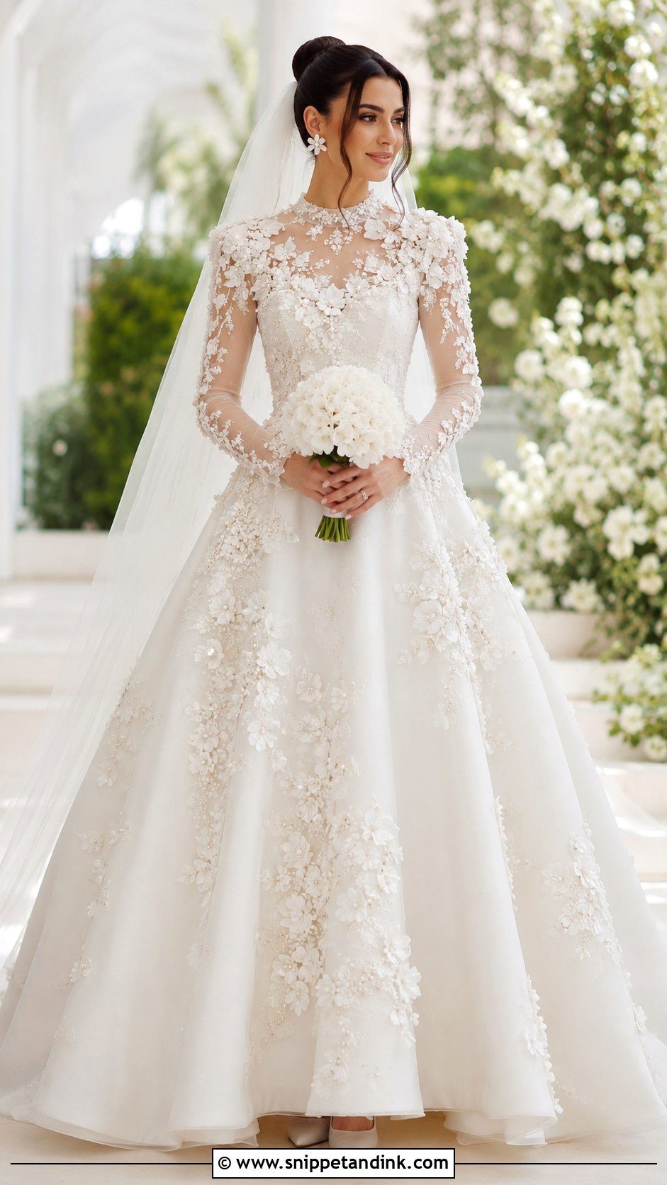 Arabic Wedding Dress With Floral Applique - Snippet and Ink - 20 Arabic Wedding Dress Dubai Ideas