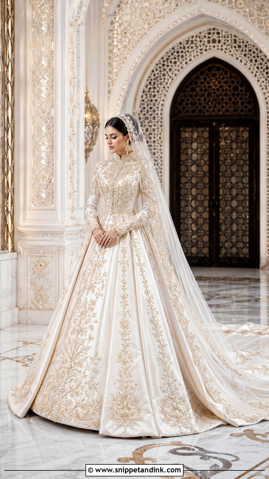 Arabic Wedding Dress With Gold Embroidery - Snippet and Ink - 20 Arabic Wedding Dress Dubai Ideas