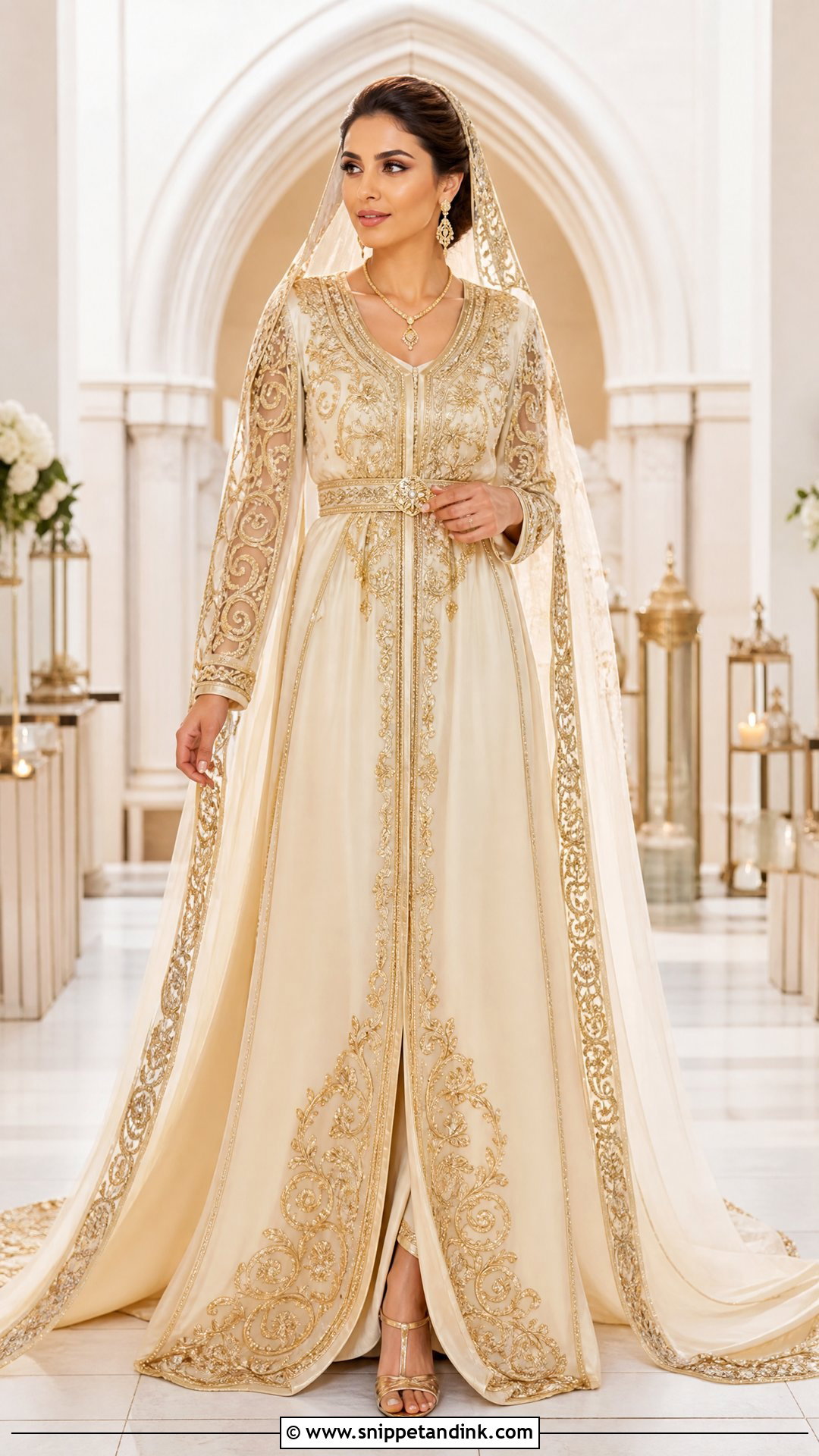 Arabic Wedding Dress With Gold Embroidery - Snippet and Ink - 25 Arabic Wedding Dress Ideas