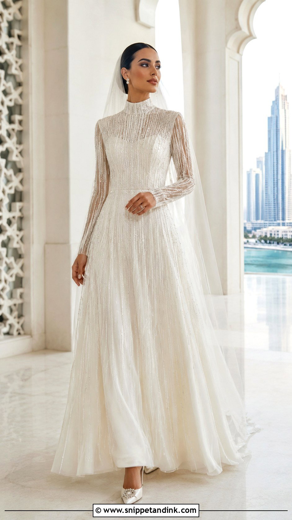 Arabic Wedding Dress With High Neck - Snippet and Ink - 20 Arabic Wedding Dress Dubai Ideas