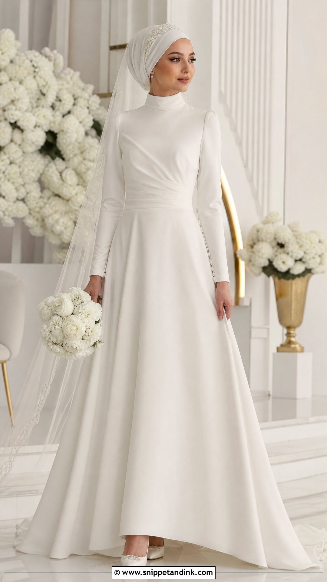 Arabic Wedding Dress With High Neck - Snippet and Ink - 25 Arabic Wedding Dress Ideas
