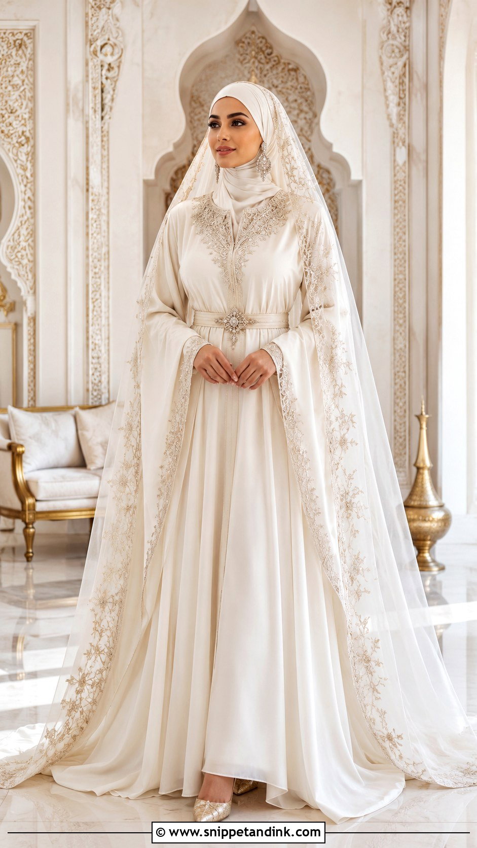 Arabic Wedding Dress With Kaftan Silhouette - Snippet and Ink - 20 Arabic Wedding Dress Dubai Ideas