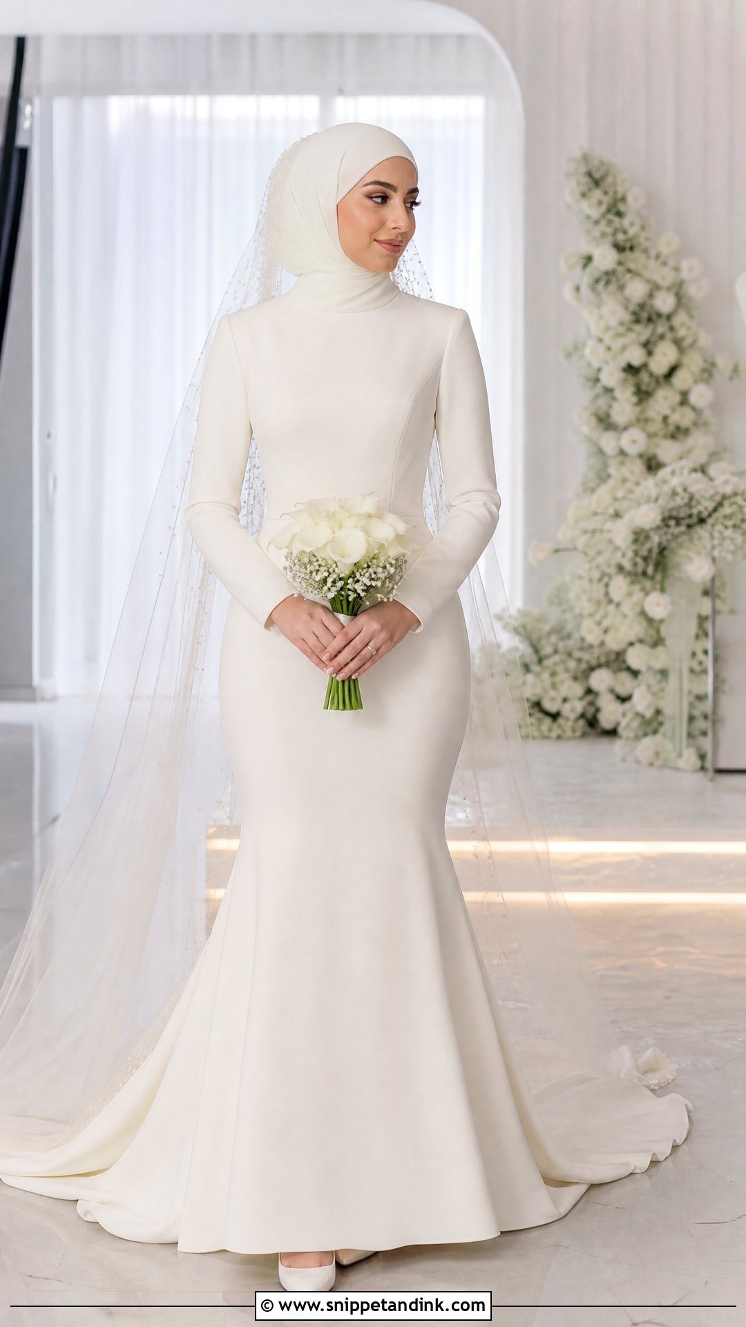 Arabic Wedding Dress With Modest Mermaid Shape - Snippet and Ink - 25 Arabic Wedding Dress Ideas