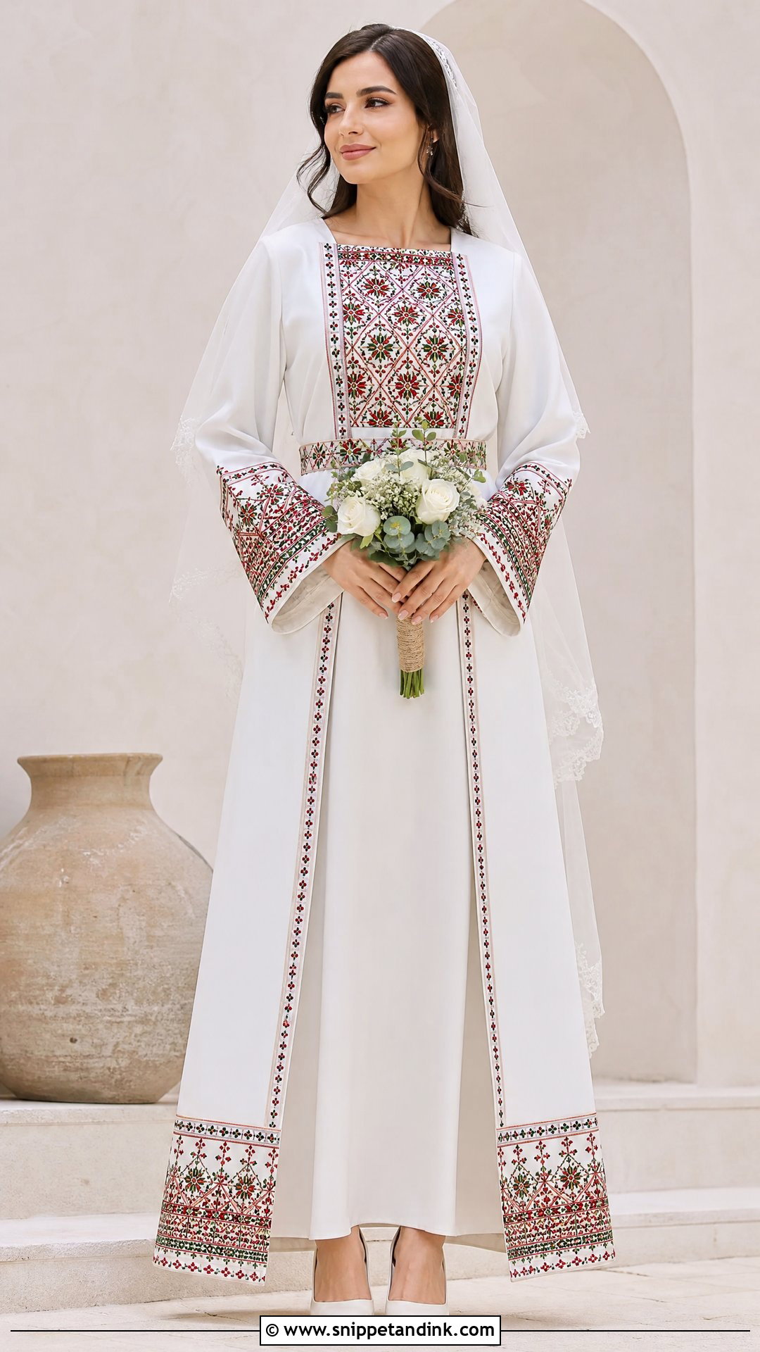 Arabic Wedding Dress With Palestinian Embroidery - Snippet and Ink - 25 Arabic Wedding Dress Ideas