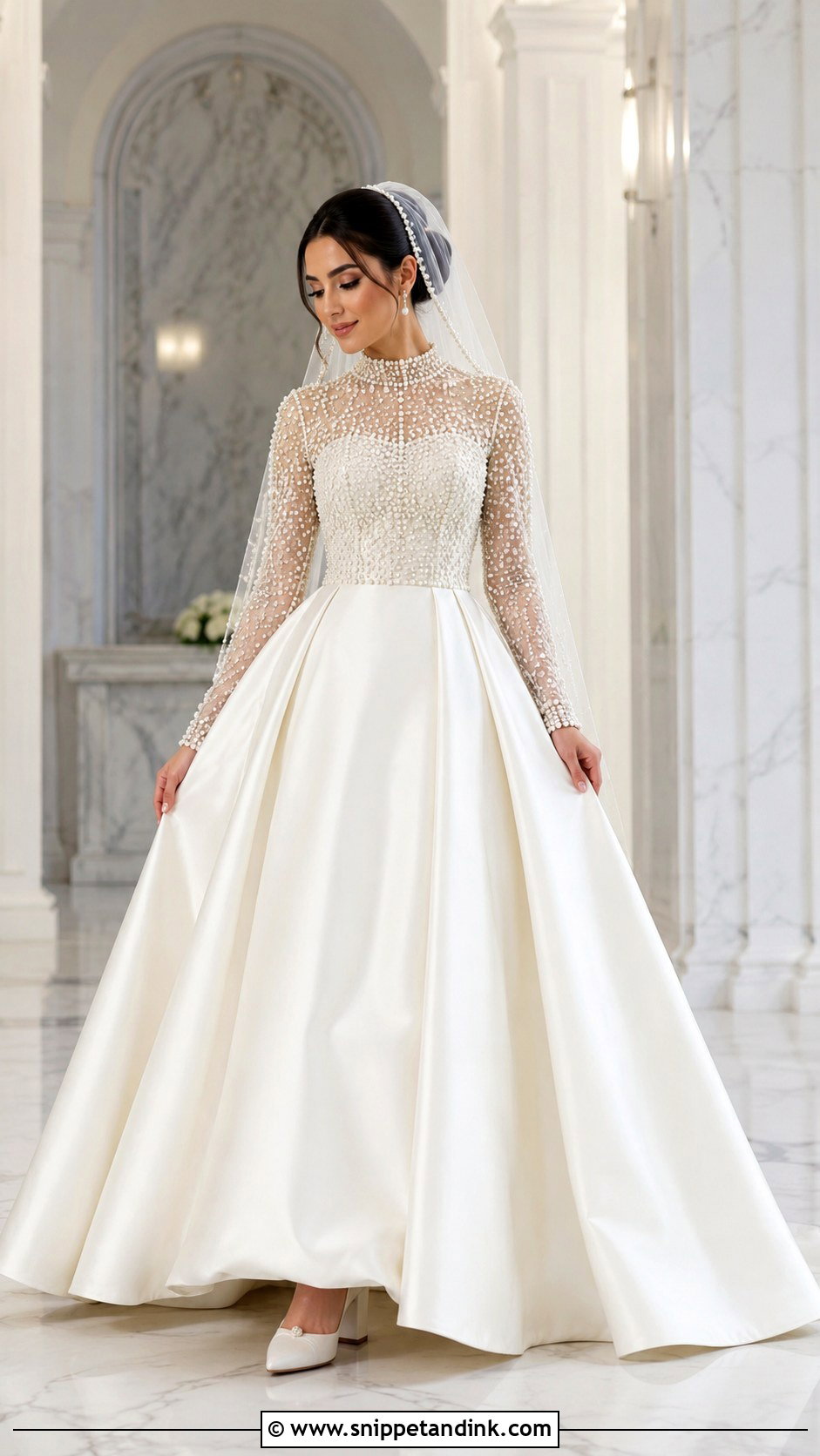 Arabic Wedding Dress With Pearl Beading - Snippet and Ink - 20 Arabic Wedding Dress Dubai Ideas
