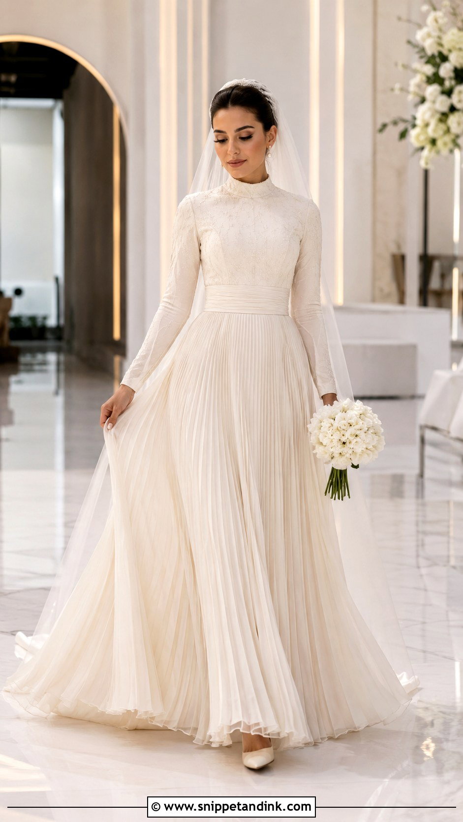 Arabic Wedding Dress With Pleated Skirt - Snippet and Ink - 20 Arabic Wedding Dress Dubai Ideas