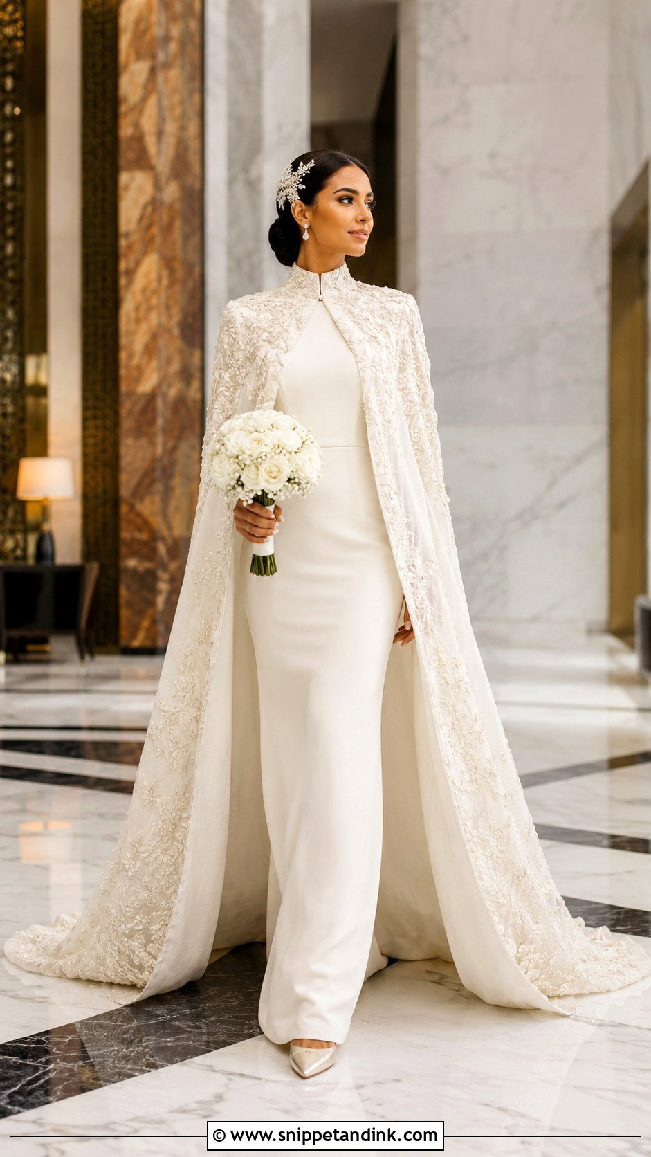 Arabic Wedding Dress With Royal Cape - Snippet and Ink - 20 Arabic Wedding Dress Dubai Ideas
