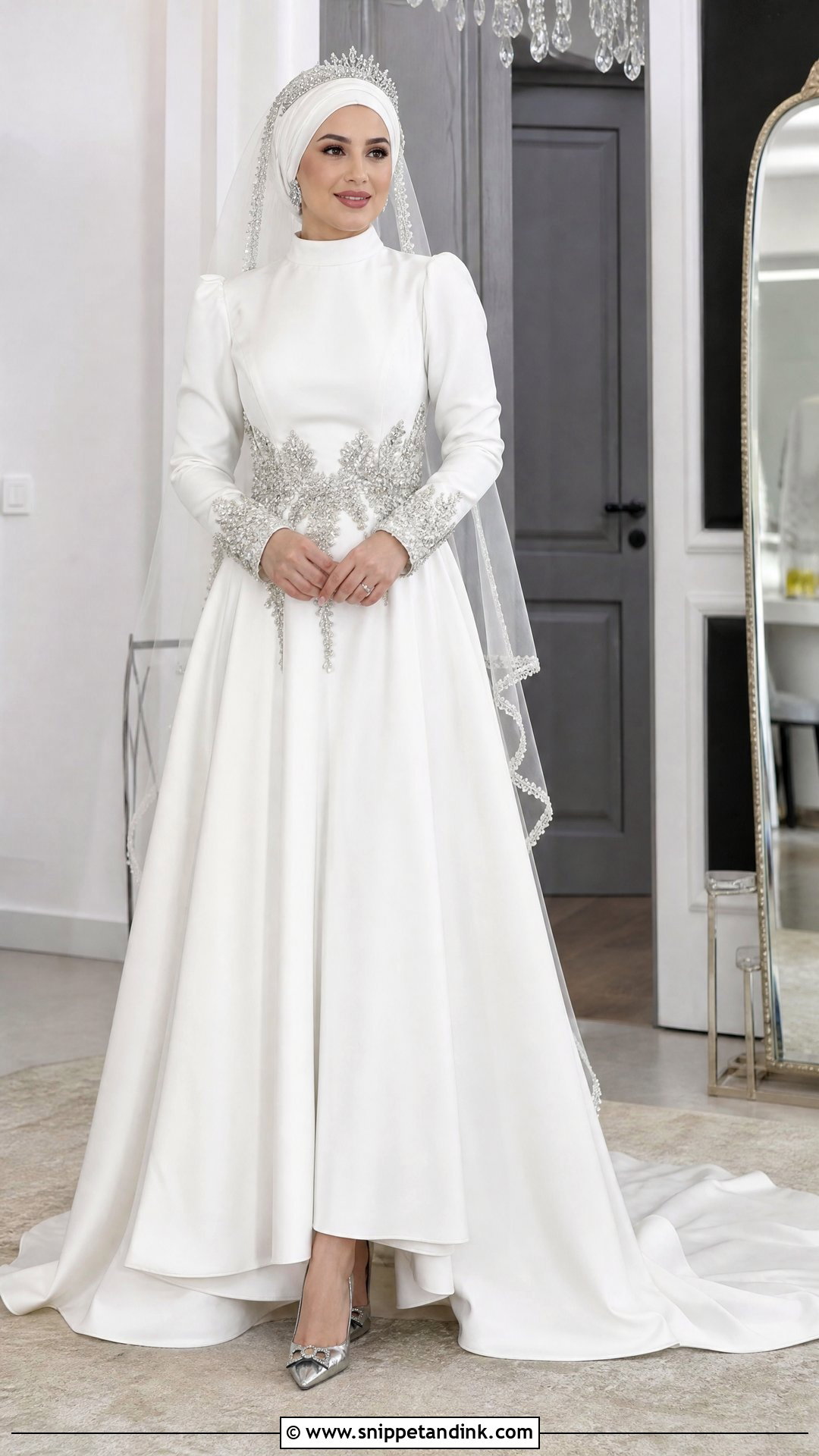 Arabic Wedding Dress With Silver Embellishment - Snippet and Ink - 25 Arabic Wedding Dress Ideas