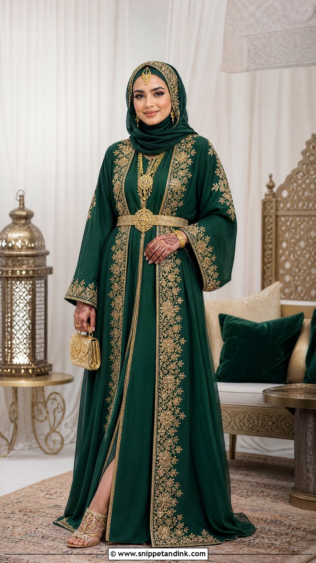 Arabic Wedding Dress With Traditional Henna Look - Snippet and Ink - 25 Arabic Wedding Dress Ideas