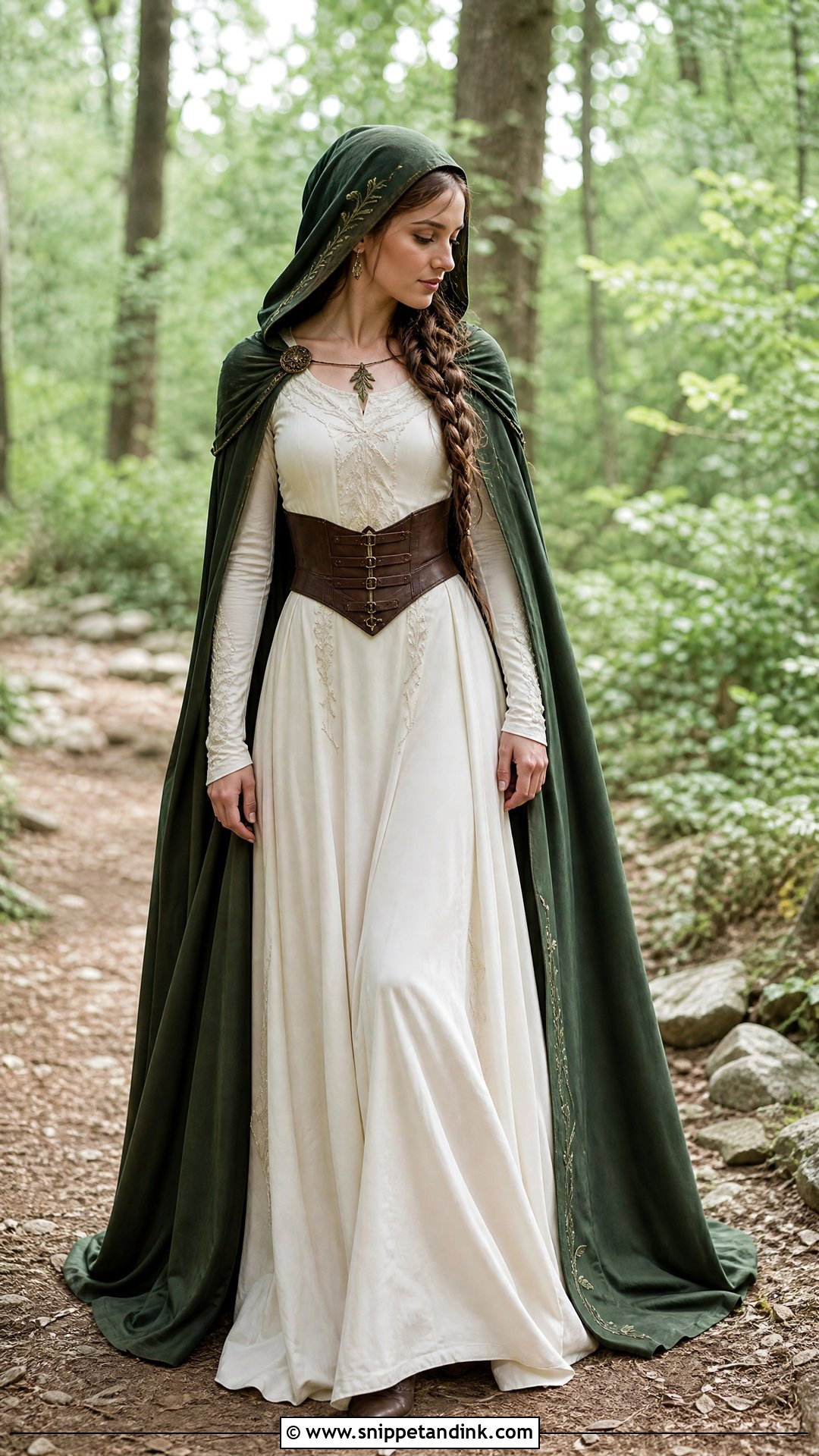 Archer Warrior Wedding Dress With Hooded Cape - Snippet and Ink - 20 Warrior Wedding Dress Ideas