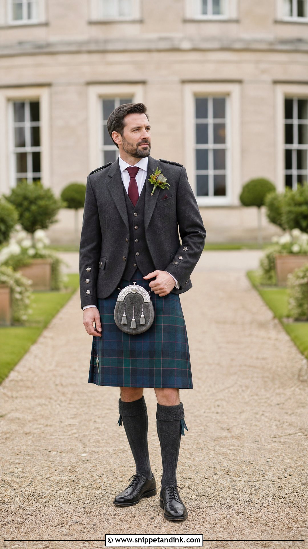 Argyll Jacket Wedding Kilt Outfit - Snippet and Ink - 20 Wedding Kilt Ideas