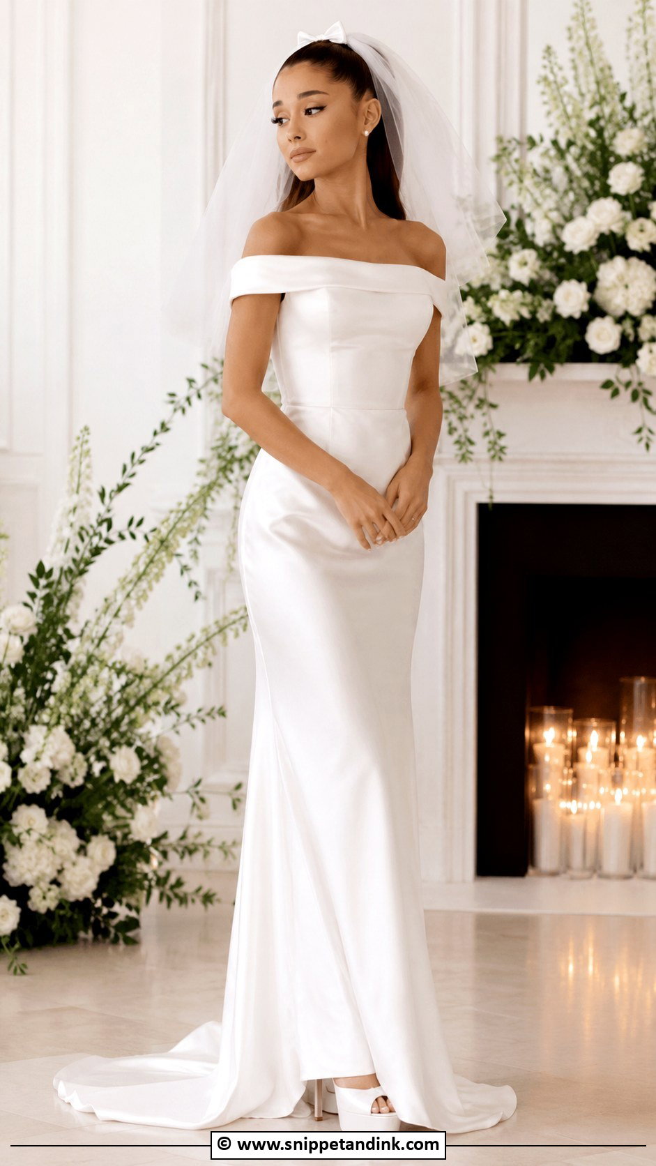 Ariana Grande Off Shoulder Wedding Dress - Snippet and Ink - 25 Ariana Grande Wedding Dress Ideas