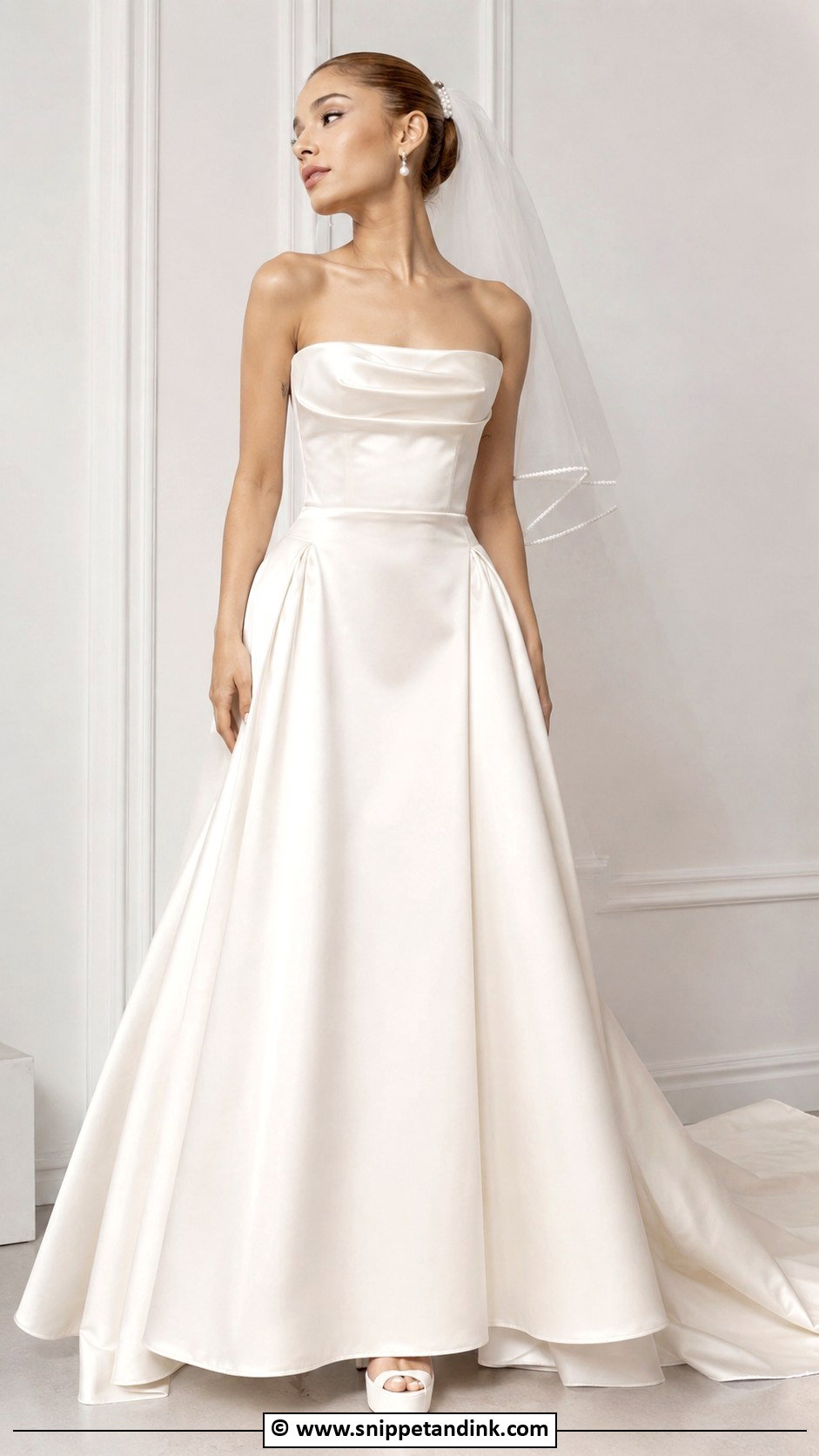Ariana Grande Pearl Bridal Wedding Dress - Snippet and Ink - 25 Ariana Grande Wedding Dress Ideas