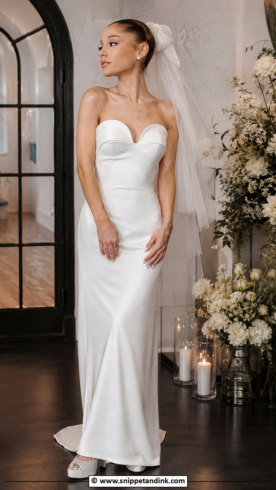 Ariana Grande Silk Column Wedding Dress - Snippet and Ink - 25 Ariana Grande Wedding Dress Ideas