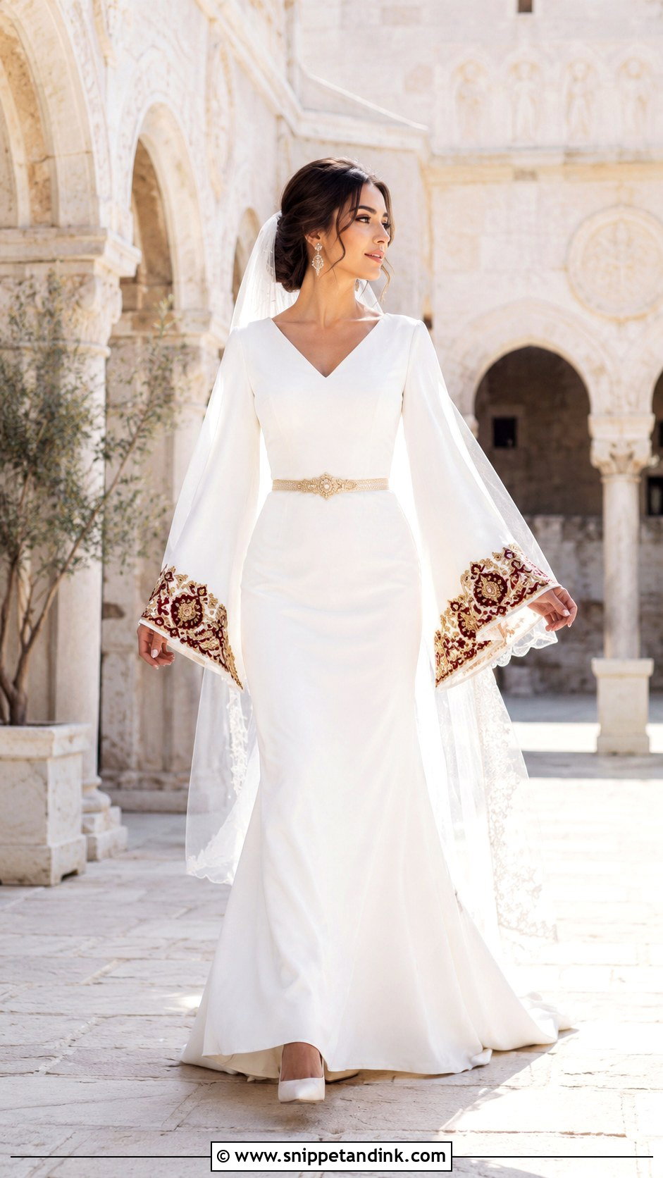 Armenian Bell Sleeve Wedding Dress - Snippet and Ink - 20 Armenian Wedding Dress Ideas