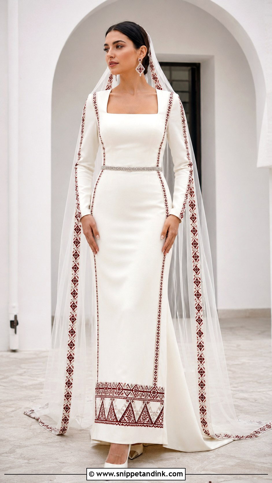 Armenian Geometric Embroidery Wedding Dress - Snippet and Ink - 20 Armenian Wedding Dress Ideas