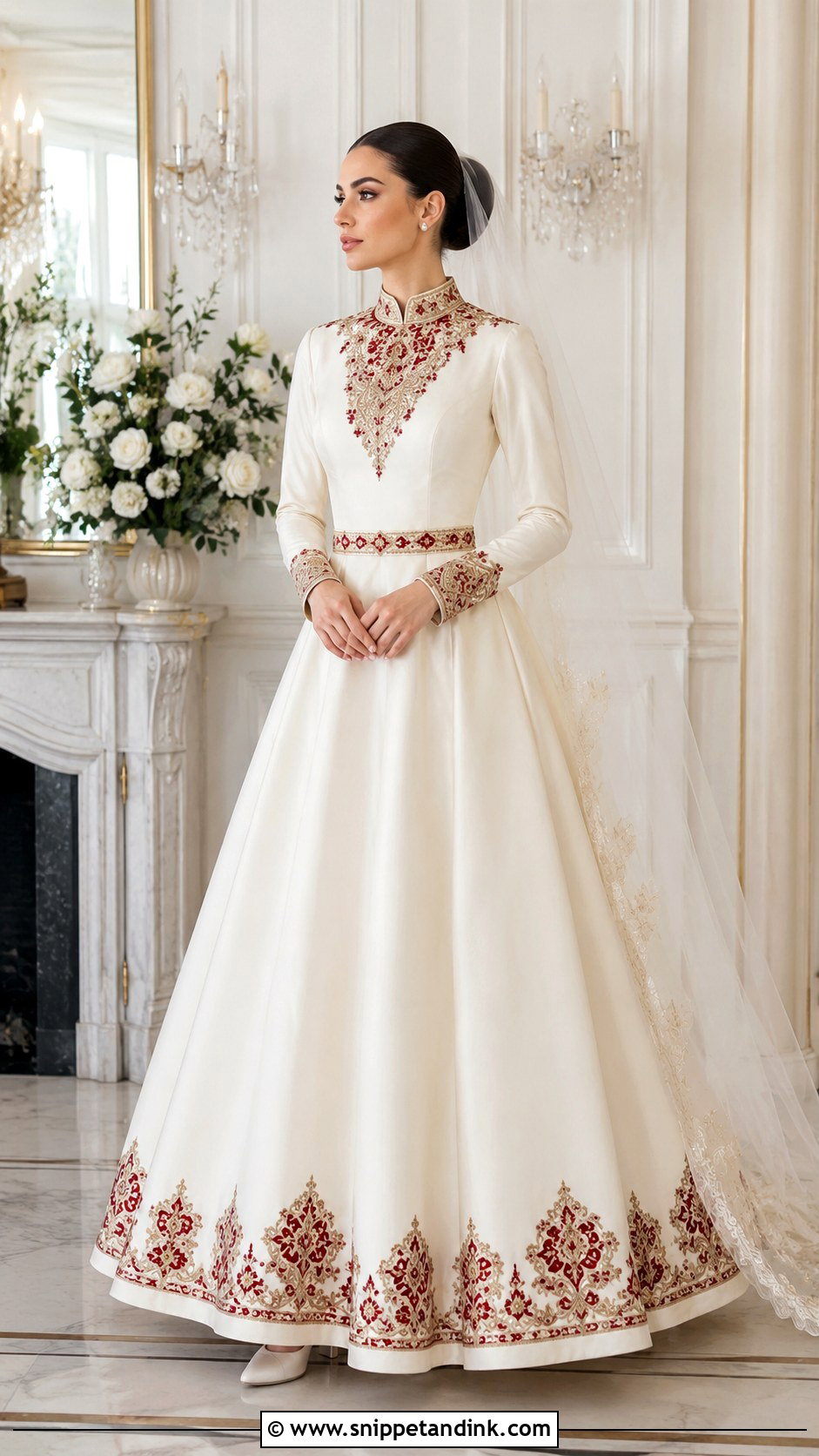 Armenian High Neck Wedding Dress - Snippet and Ink - 20 Armenian Wedding Dress Ideas