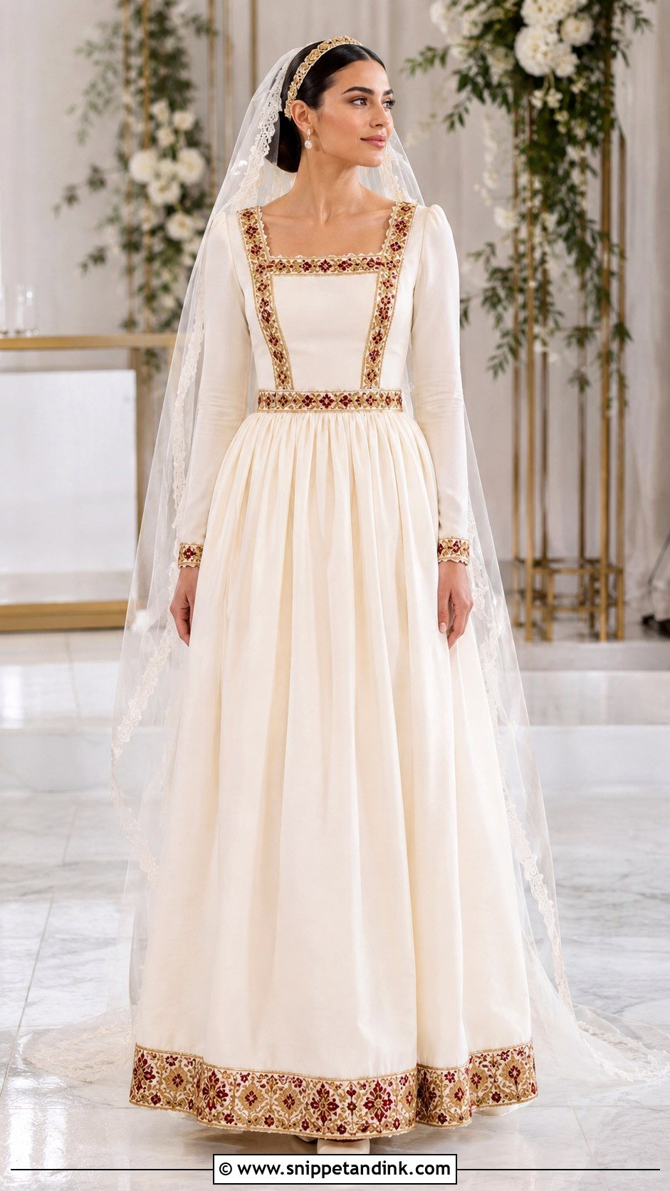 Armenian Square Neck Wedding Dress - Snippet and Ink - 20 Armenian Wedding Dress Ideas