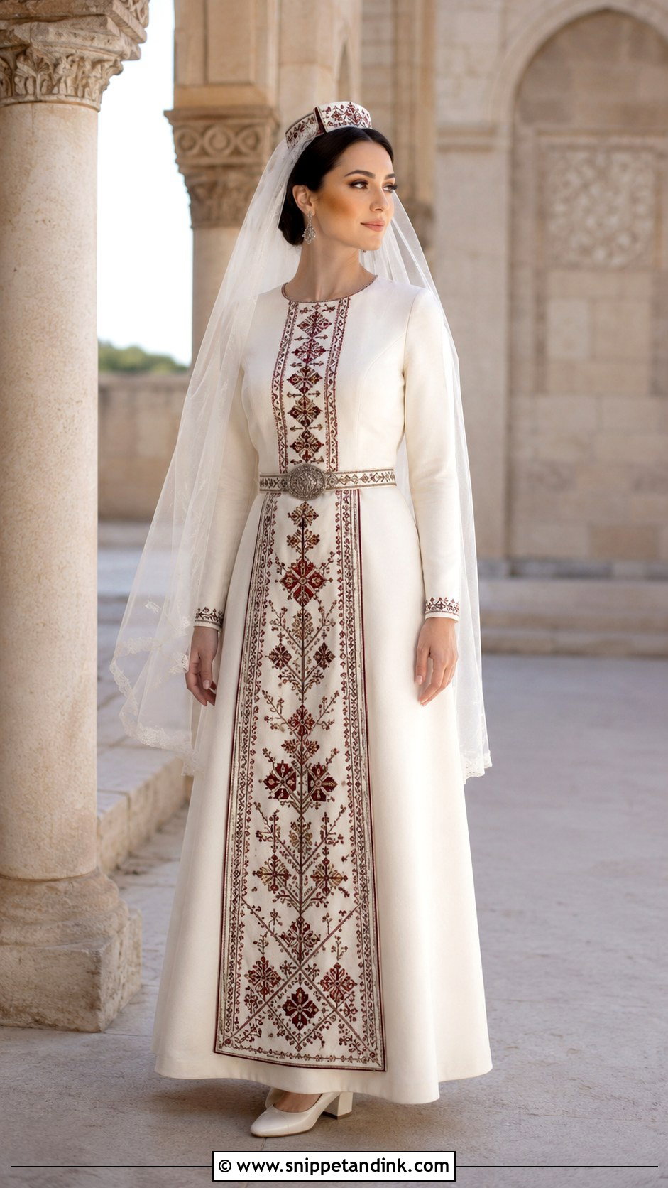 Armenian Wedding Dress With Embroidered Apron Panel - Snippet and Ink - 20 Armenian Wedding Dress Ideas