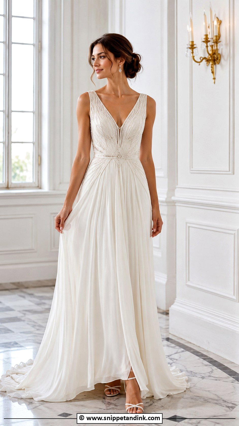 Art Deco Backless Wedding Dress - Snippet and Ink - 30 Art Deco Wedding Dress Ideas