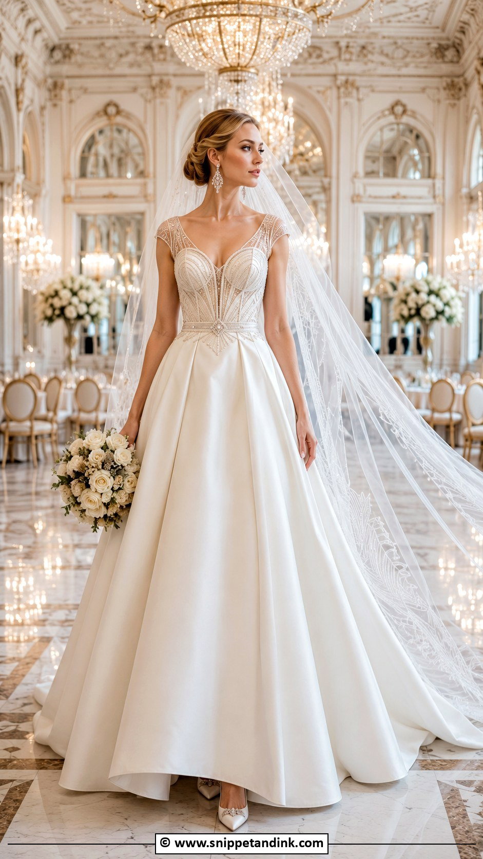 Art Deco Ball Gown Wedding Dress - Snippet and Ink - 30 Art Deco Wedding Dress Ideas
