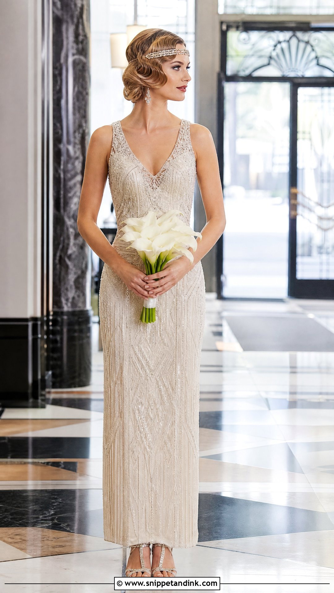 Art Deco Beaded Bridal Dress - Snippet and Ink - 20 Bridal Dress Aesthetic Ideas