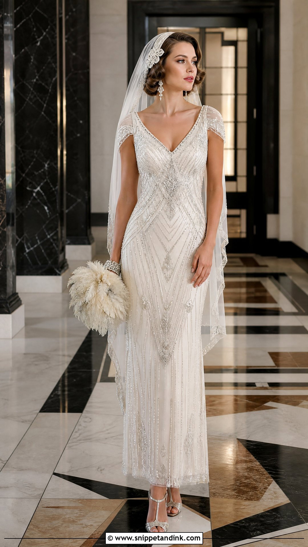 Art Deco Beaded Bridal Gown - Snippet and Ink - 20 Vintage Bridal Gowns