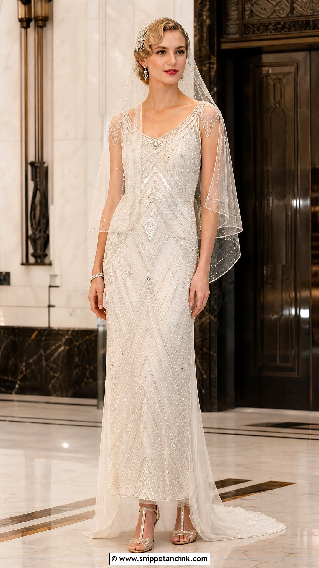 Art Deco Beaded Wedding Dress - Snippet and Ink - 20 Vintage Glam Wedding Dress Ideas